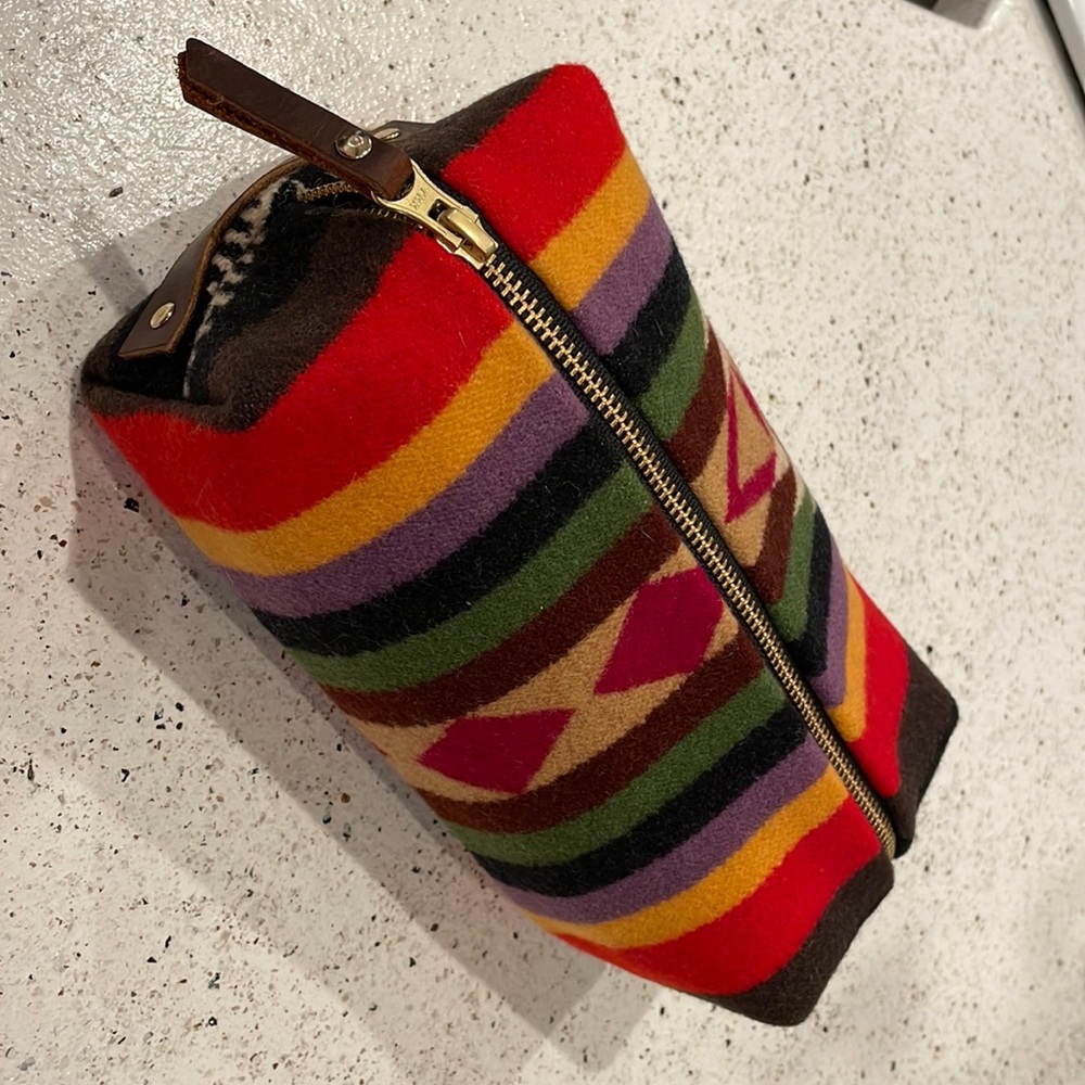 Pendelton fabric cosmetic or shave bag